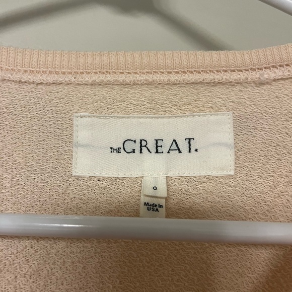 THE GREAT. Cream Textured Sweatshirt - Picture 3 of 6